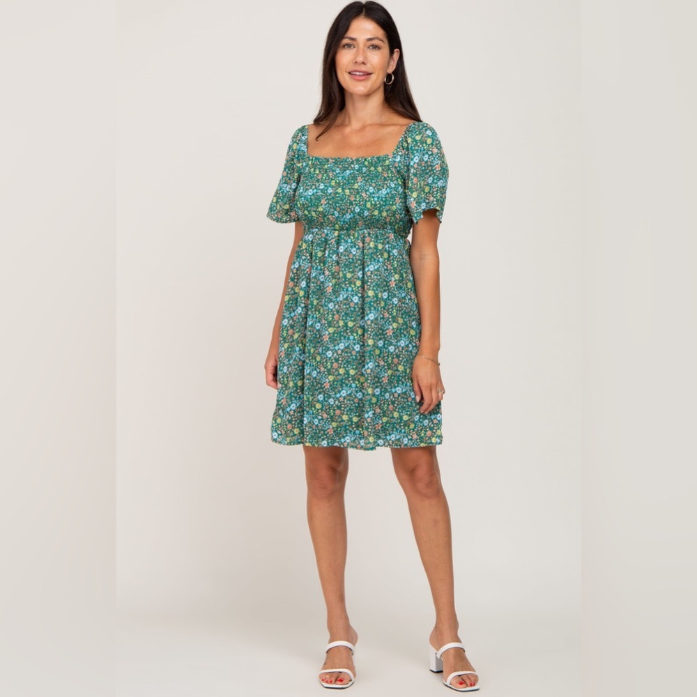 Pinkblush floral smocked top dress nwot